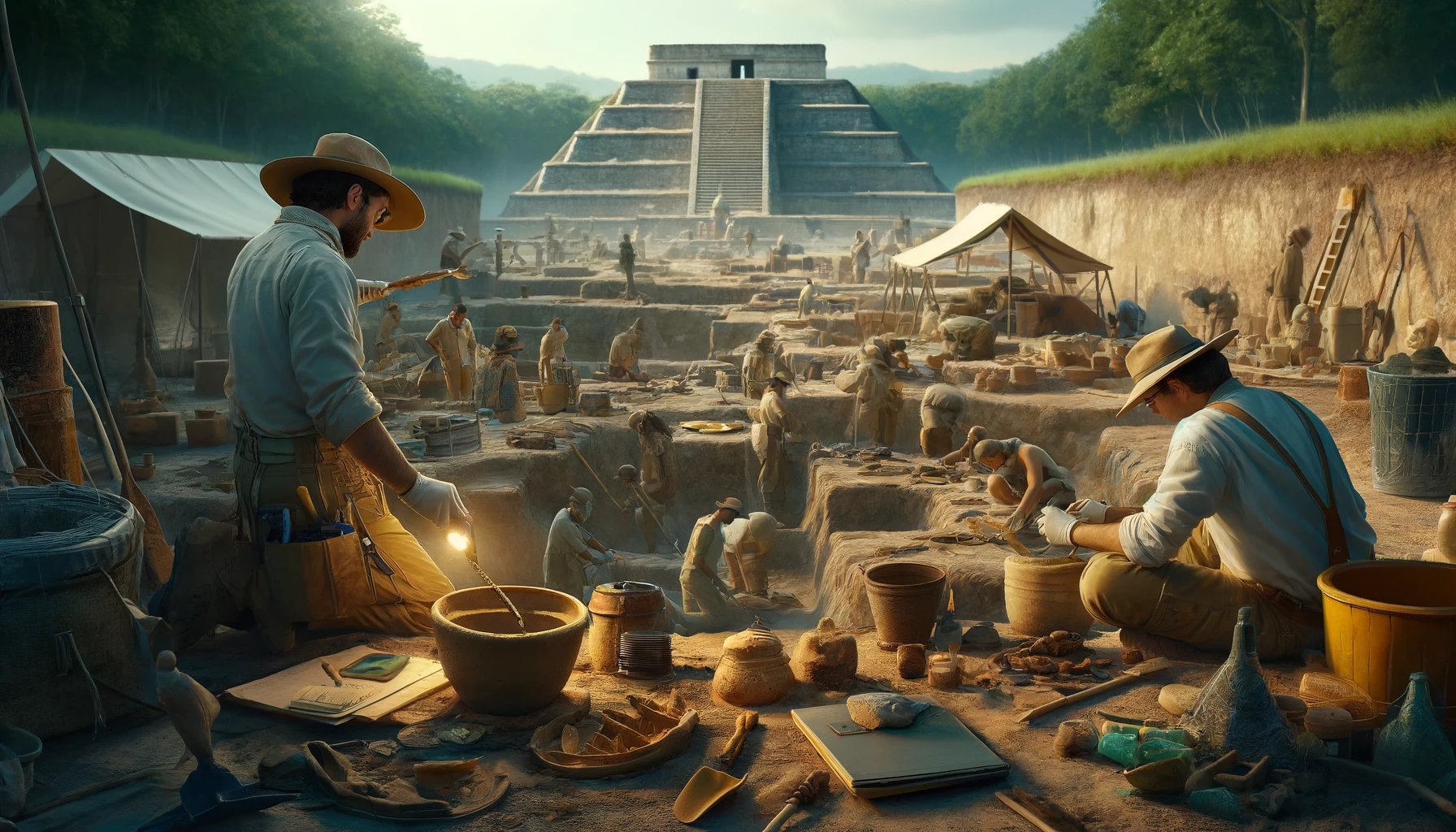 Excavating a Maya site