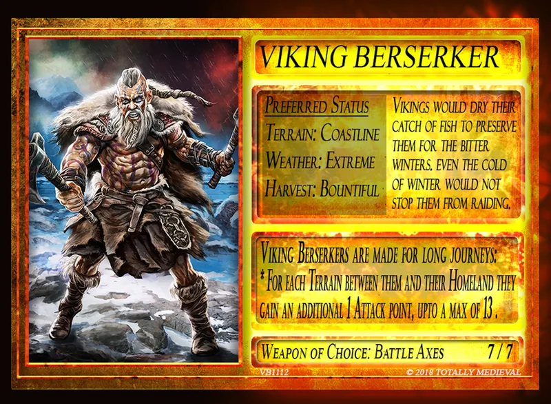 The Viking Berserker card from Totally Medieval